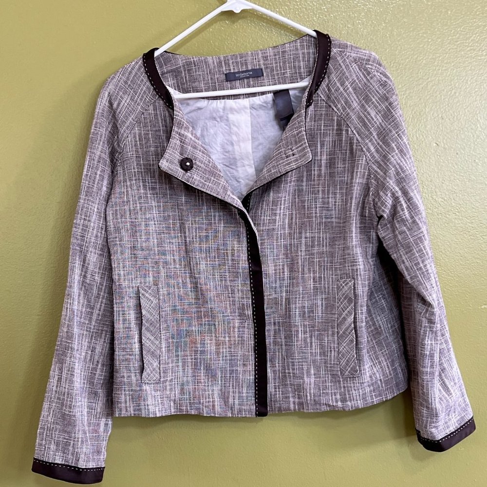 Liz Clairborne Collection Snap Front Collarless Blazer